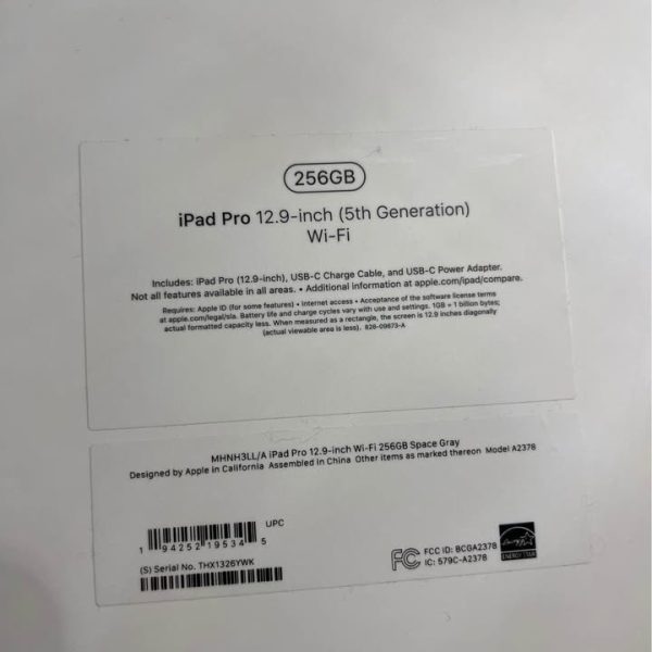 iPad Pro 12.9-inch, 256 GB, 5th Generation, Wi-Fi ONLY
