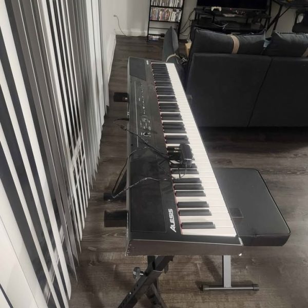 Full size, 88 key digital keyboard + stand and push pedal