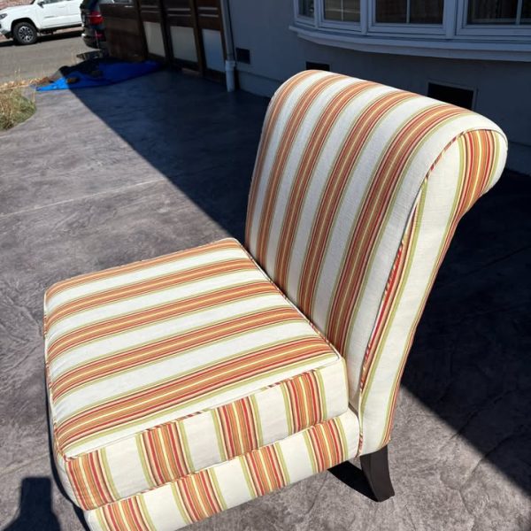 Bright Striped Slipper Chairs (2)