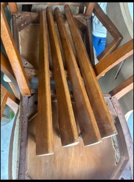 Antique dining table with chairs