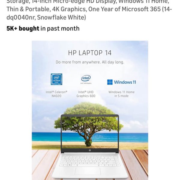 HP laptop 14 with Intel Celeron