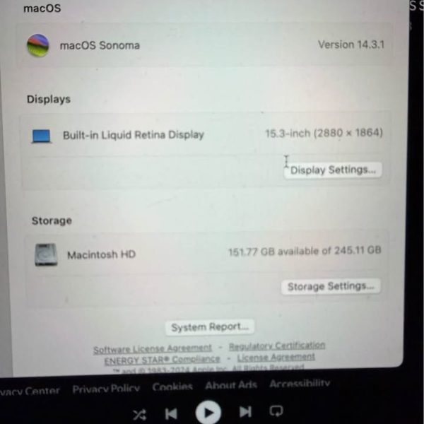 Macbook Air M2 15” 256gb 2023