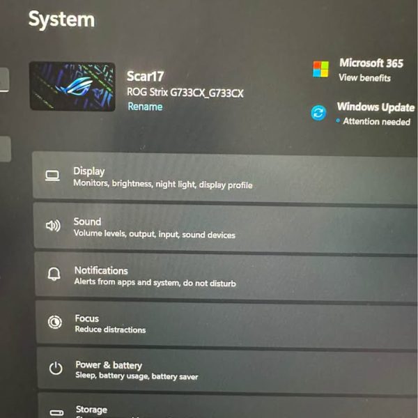 Asus Rog Strix Scar g733CX 3080ti