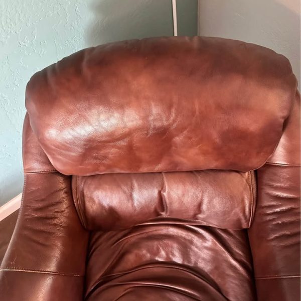 Brown leather swivel glider, Flexsteel
