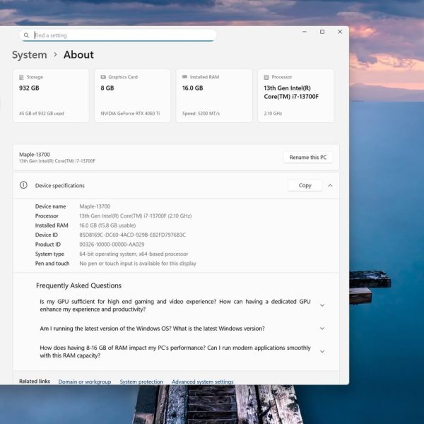 Gaming PC Intel Core i7 13700F RTX 4060Ti DDR5 & SSD