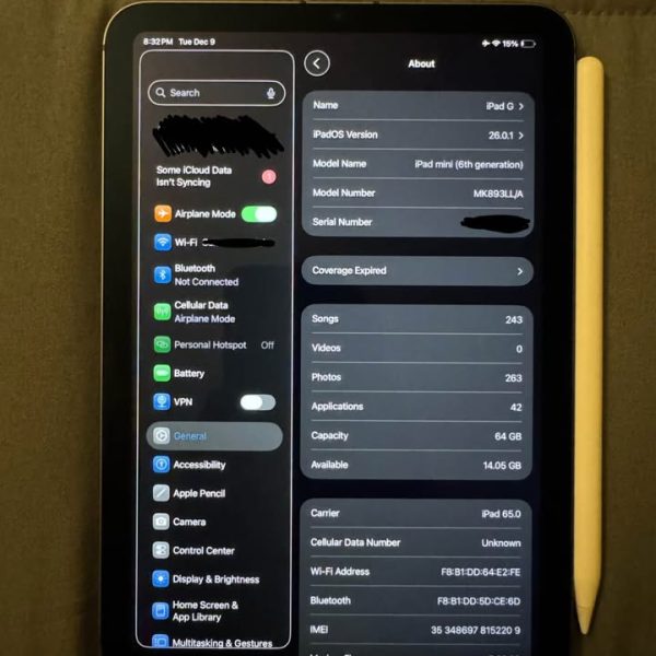 ·iPad Mini 6 w/ Pencil
