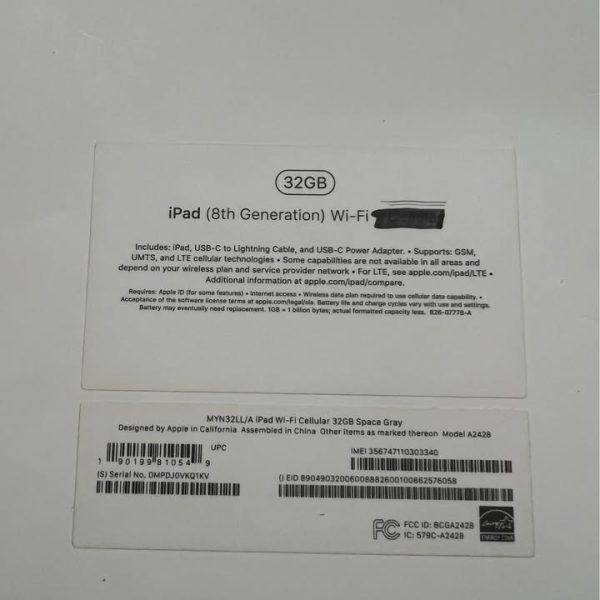 iPad 8th gen 32gb WiFi