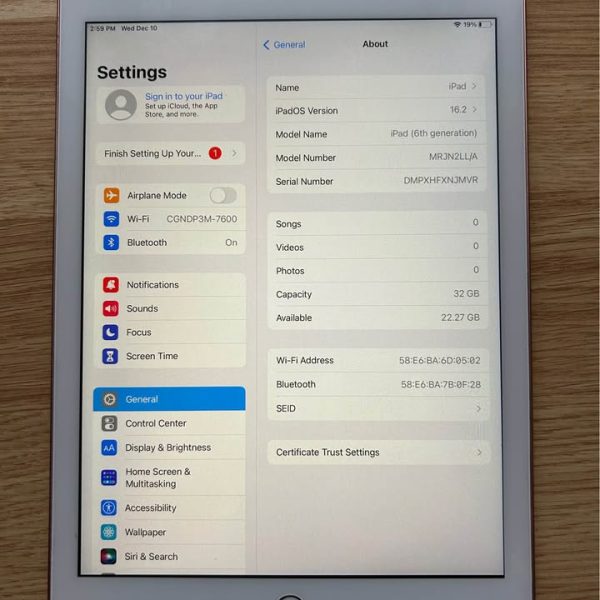 iPad 6th 2018 WiFi