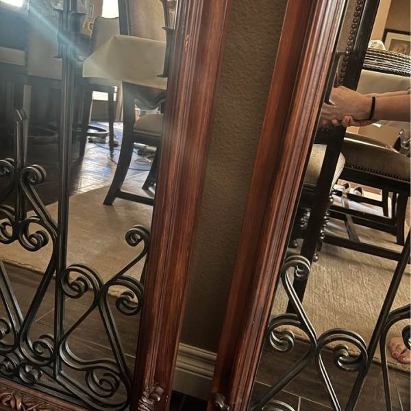 Large Arched Wood & Iron Mirrors