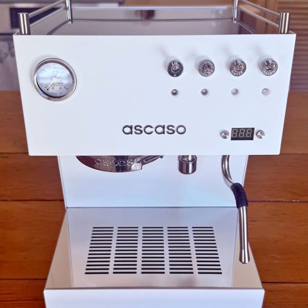 Ascaso Steel DUO Programmable Espresso Machine w/PID Controller, Dual Thermoblock, 120V (White)