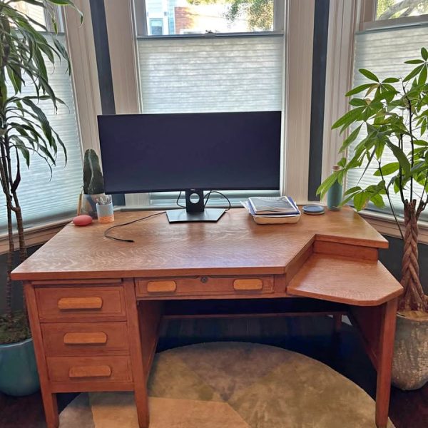 1930s Vintage Oak Wooden Desk
