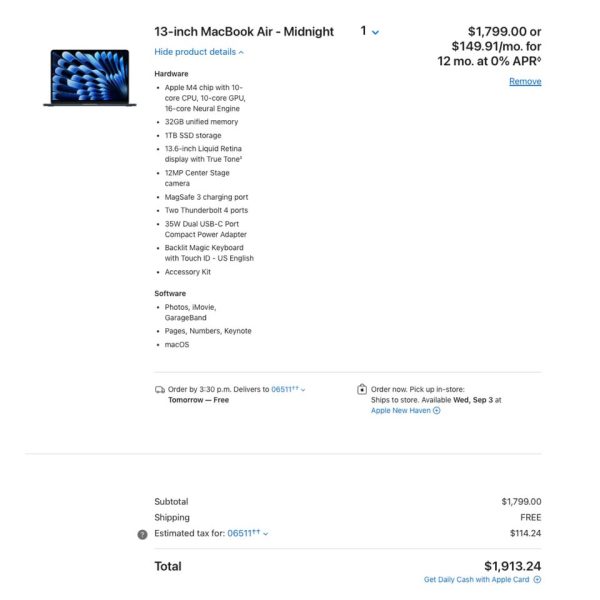 LOADED NEW 2025 13" APPLE MACBOOK AIR M4 1TB SSD 32GB RAM 10-CORE MIDNIGHT Laptop