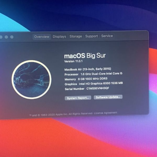 Apple* 13" MacBook Air Laptop Dual-Core. incl. cord, box, keyboard cover & hardshell case