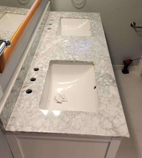 60" double sink marble(countertop only)